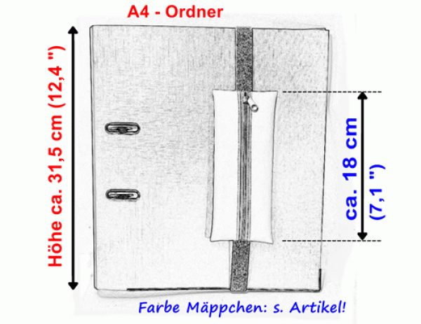 Mäppchen mit Gummiband black&white Federmäppchen schwarz Kunstleder, A4 A5 Büroordner, BuntMixxDESIGN